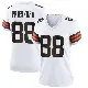 ＃88 Women's Caden Prieskorn White Game Cleveland Browns Jersey