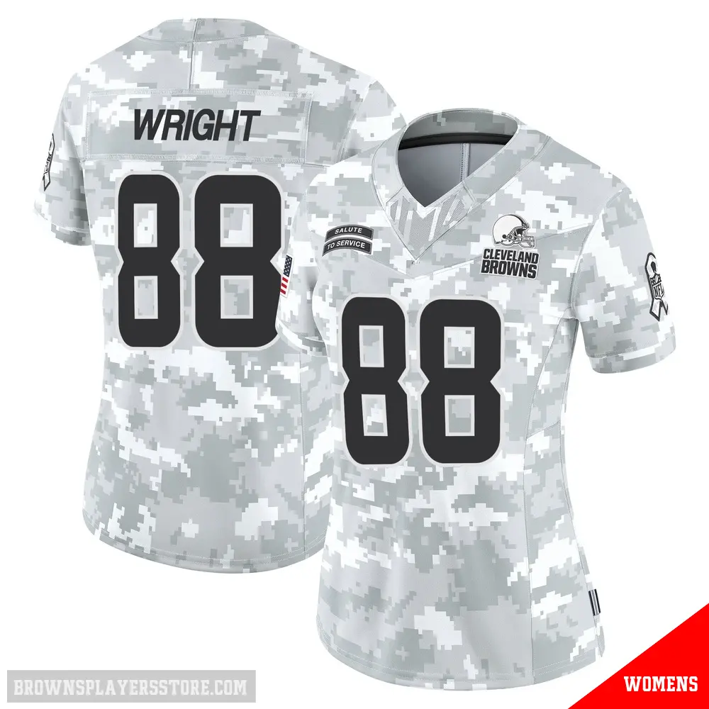 ＃88 Women's Dae'Quan Wright Arctic Camo Limited Cleveland Browns 2024 Salute to Service Jersey