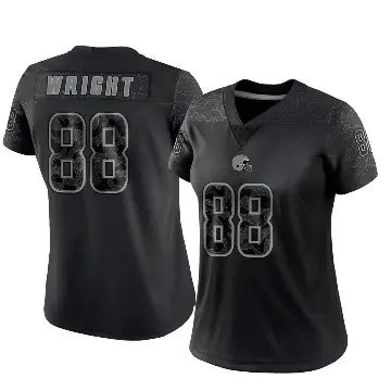 ＃88 Women's Dae'Quan Wright Black Limited Cleveland Browns Reflective Jersey