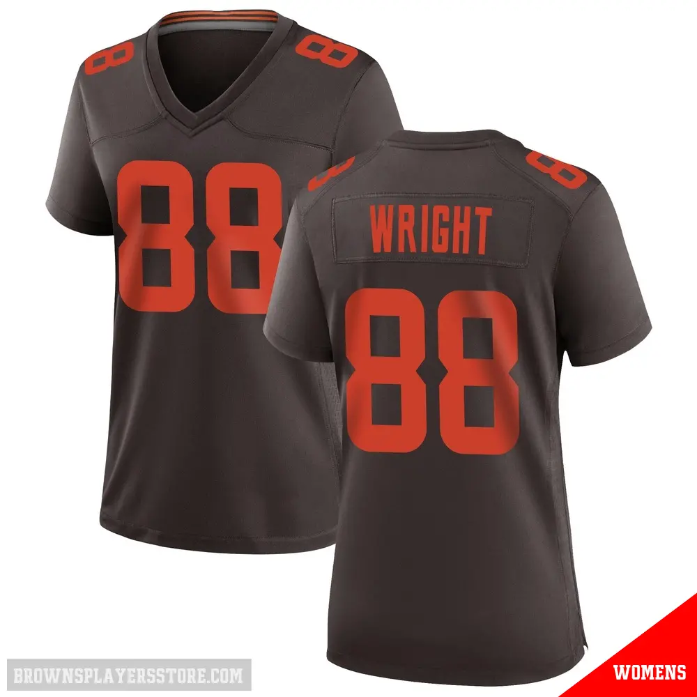 ＃88 Women's Dae'Quan Wright Brown Game Cleveland Browns Alternate Jersey