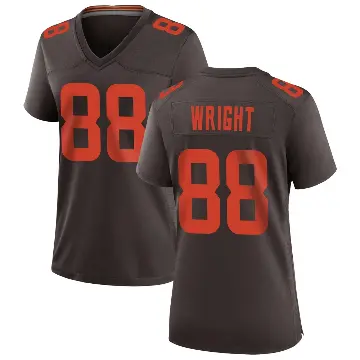 ＃88 Women's Dae'Quan Wright Brown Game Cleveland Browns Alternate Jersey