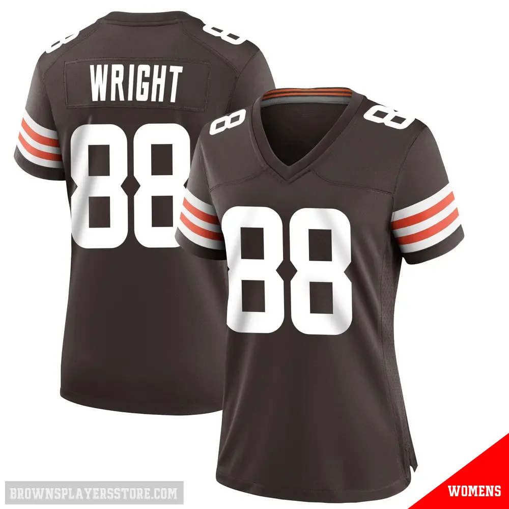 ＃88 Women's Dae'Quan Wright Brown Game Cleveland Browns Team Color Jersey
