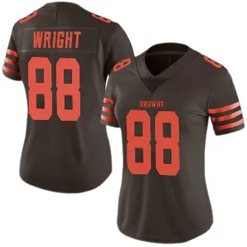 ＃88 Women's Dae'Quan Wright Brown Limited Cleveland Browns Color Rush Jersey
