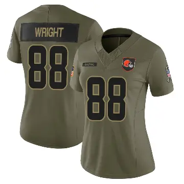 ＃88 Women's Dae'Quan Wright Olive Limited Cleveland Browns 2025 Salute to Service Jersey