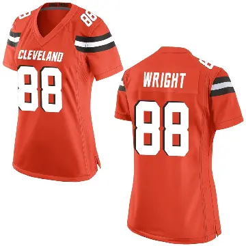 ＃88 Women's Dae'Quan Wright Orange Game Cleveland Browns Alternate Jersey