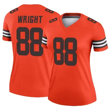 ＃88 Women's Dae'Quan Wright Orange Legend Cleveland Browns Inverted Jersey