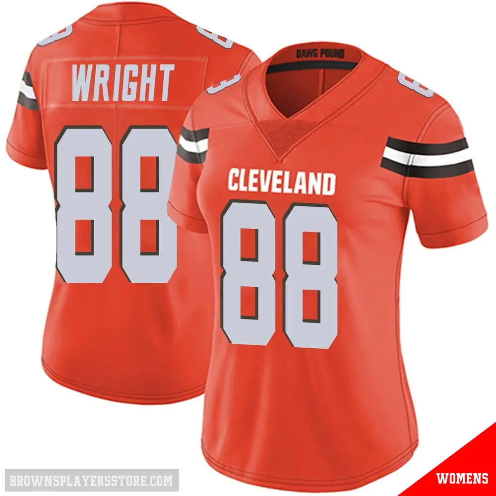 ＃88 Women's Dae'Quan Wright Orange Limited Cleveland Browns Alternate Vapor Untouchable Jersey