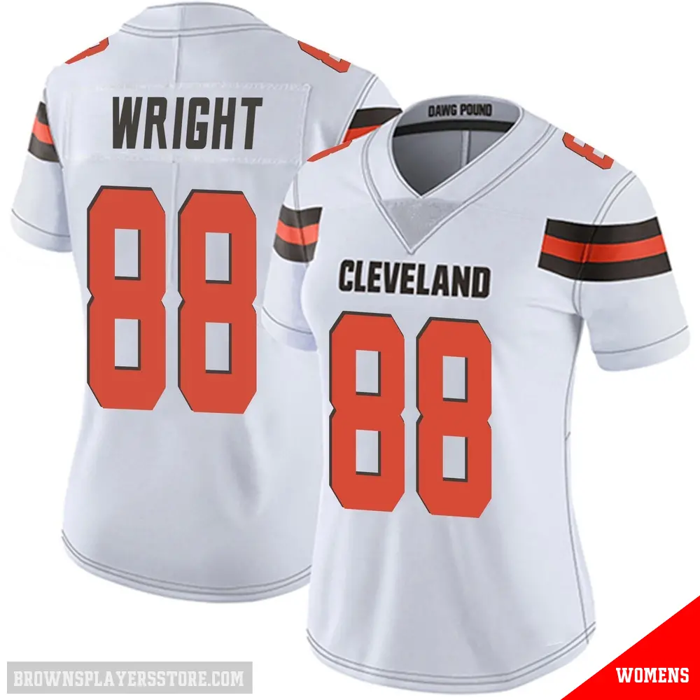 ＃88 Women's Dae'Quan Wright White Limited Cleveland Browns Vapor Untouchable Jersey