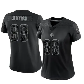 ＃88 Women's Jordan Akins Black Limited Cleveland Browns Reflective Jersey