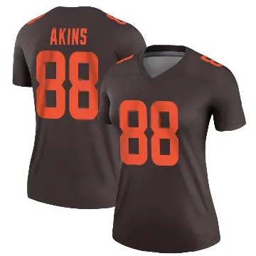 ＃88 Women's Jordan Akins Brown Legend Cleveland Browns Alternate Jersey