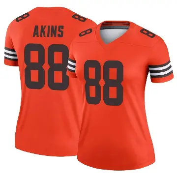 ＃88 Women's Jordan Akins Orange Legend Cleveland Browns Inverted Jersey