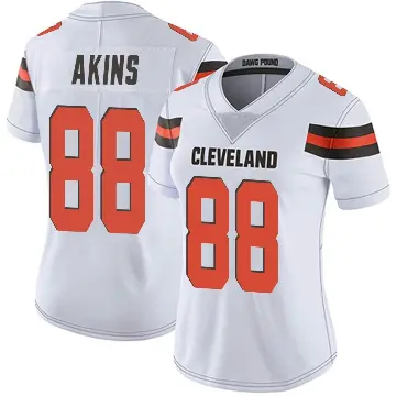 ＃88 Women's Jordan Akins White Limited Cleveland Browns Vapor Untouchable Jersey