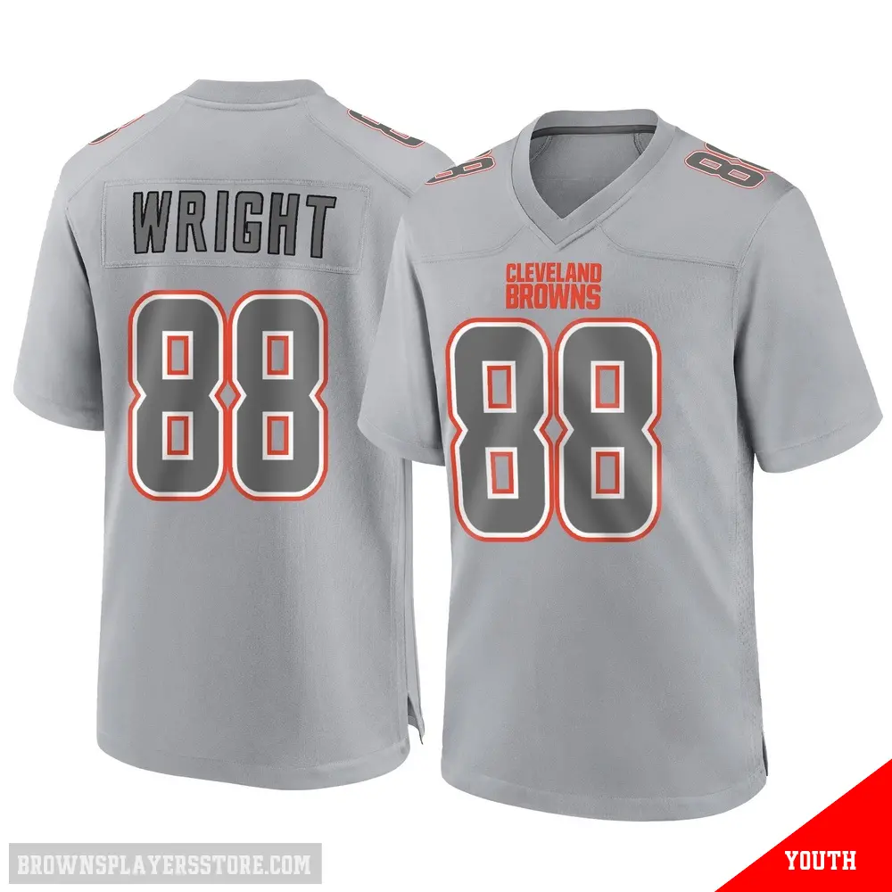 ＃88 Youth Dae'Quan Wright Gray Game Cleveland Browns Atmosphere Fashion Jersey