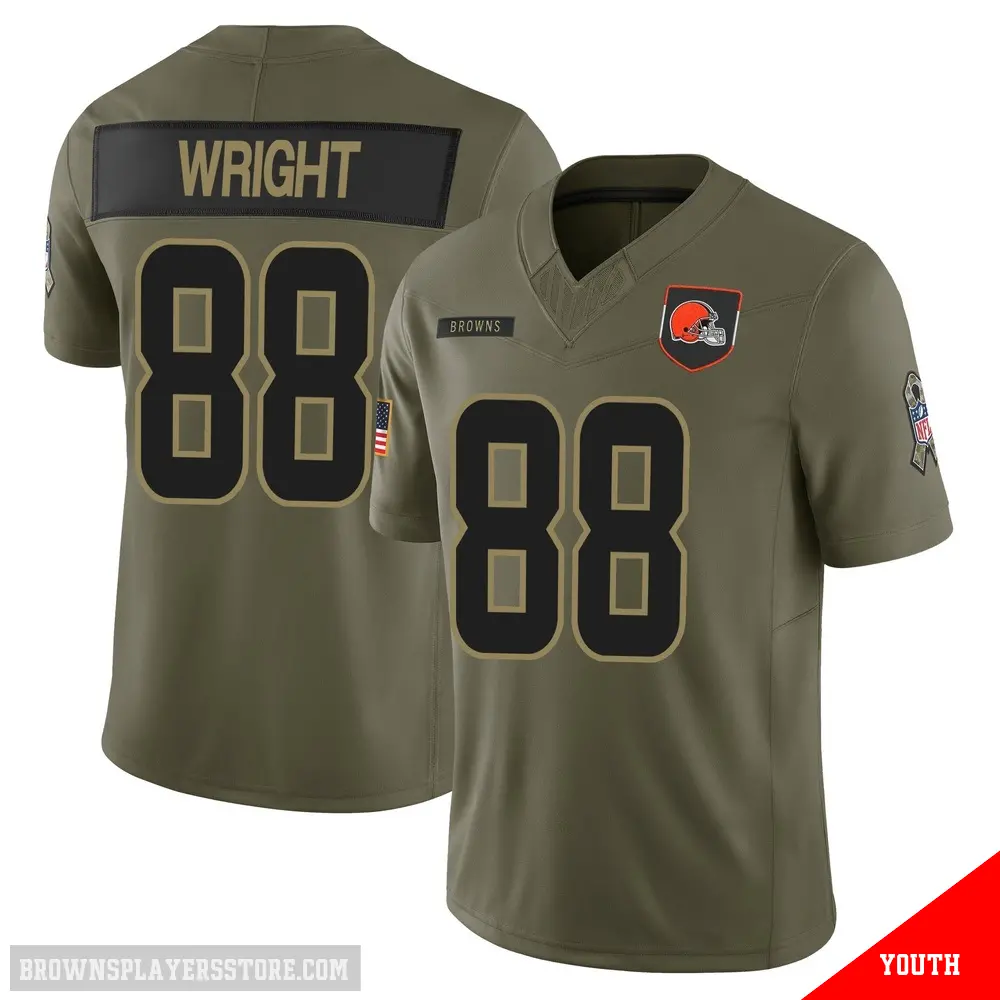 ＃88 Youth Dae'Quan Wright Olive Limited Cleveland Browns 2025 Salute to Service Jersey