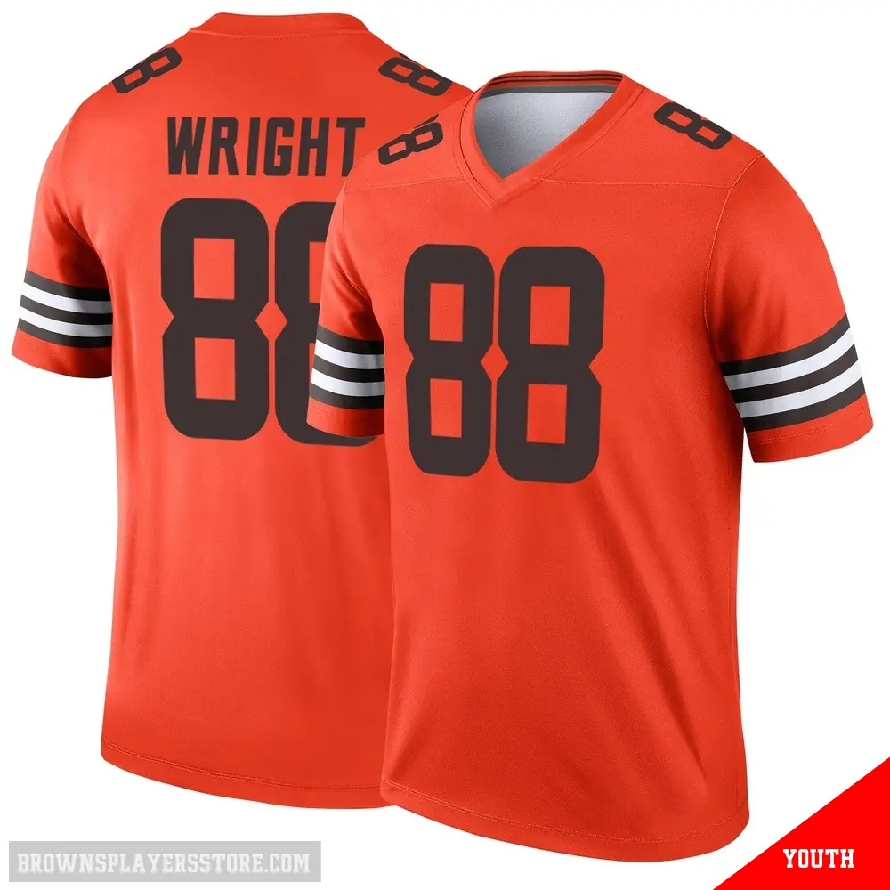 ＃88 Youth Dae'Quan Wright Orange Legend Cleveland Browns Inverted Jersey