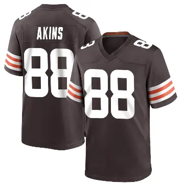＃88 Youth Jordan Akins Brown Game Cleveland Browns Team Color Jersey