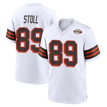 ＃89 Men's Jack Stoll White Game Cleveland Browns 1946 Collection Alternate Jersey