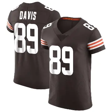 ＃89 Men's Kaden Davis Brown Elite Cleveland Browns Vapor Jersey