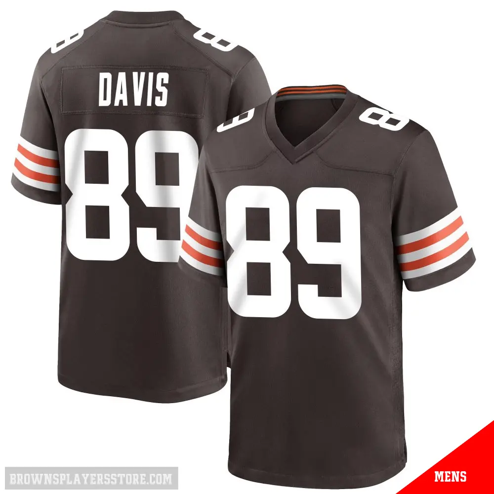 ＃89 Men's Kaden Davis Brown Game Cleveland Browns Team Color Jersey