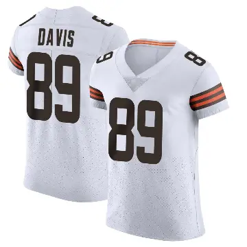 ＃89 Men's Kaden Davis White Elite Cleveland Browns Vapor Jersey