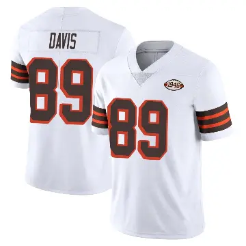 ＃89 Men's Kaden Davis White Limited Cleveland Browns Vapor 1946 Collection Alternate Jersey