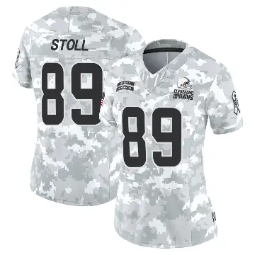 ＃89 Women's Jack Stoll Arctic Camo Limited Cleveland Browns 2024 Salute to Service Jersey