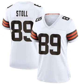＃89 Women's Jack Stoll White Game Cleveland Browns Jersey