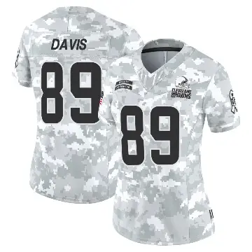 ＃89 Women's Kaden Davis Arctic Camo Limited Cleveland Browns 2024 Salute to Service Jersey