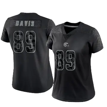 ＃89 Women's Kaden Davis Black Limited Cleveland Browns Reflective Jersey
