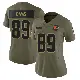 ＃89 Women's Kaden Davis Olive Limited Cleveland Browns 2025 Salute to Service Jersey