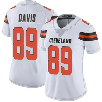 ＃89 Women's Kaden Davis White Limited Cleveland Browns Vapor Untouchable Jersey