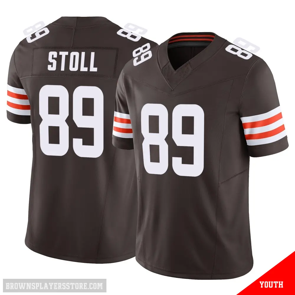 ＃89 Youth Jack Stoll Brown Limited Cleveland Browns Vapor F.U.S.E. Jersey