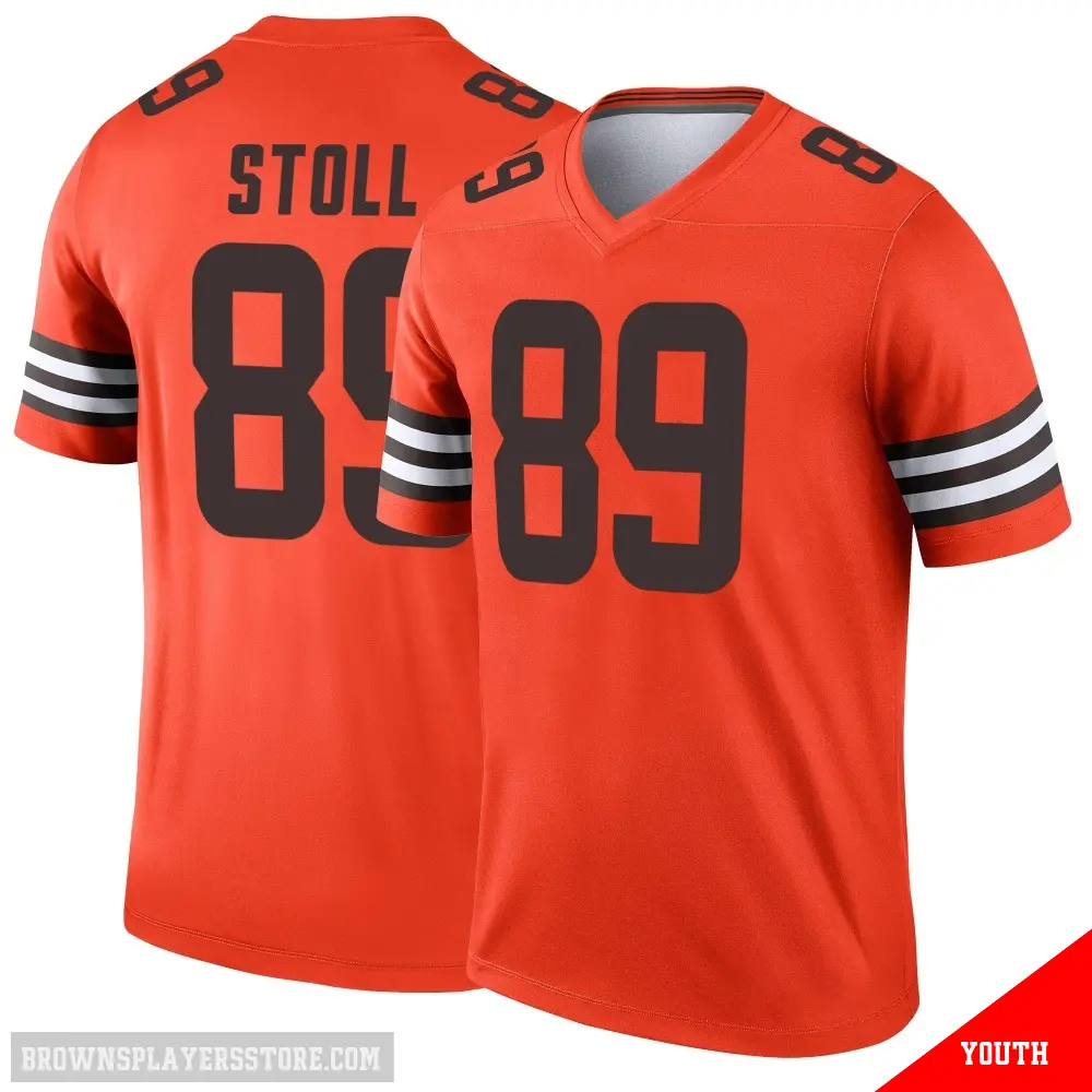＃89 Youth Jack Stoll Orange Legend Cleveland Browns Inverted Jersey