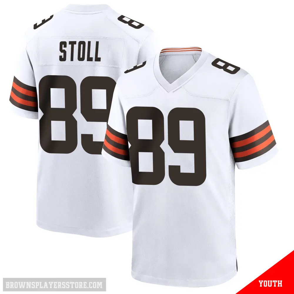 ＃89 Youth Jack Stoll White Game Cleveland Browns Jersey