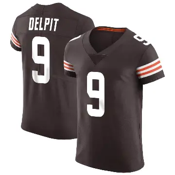 ＃9 Men's Grant Delpit Brown Elite Cleveland Browns Vapor Jersey
