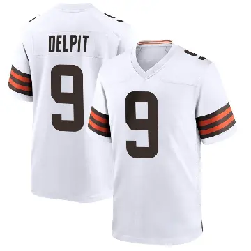 ＃9 Men's Grant Delpit White Game Cleveland Browns Jersey