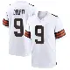 ＃9 Men's Grant Delpit White Game Cleveland Browns Jersey