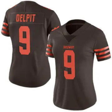 ＃9 Women's Grant Delpit Brown Limited Cleveland Browns Color Rush Jersey