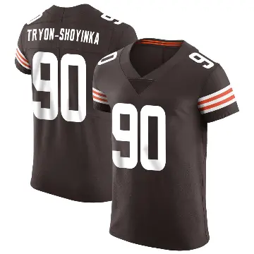＃90 Men's Joe Tryon-Shoyinka Brown Elite Cleveland Browns Vapor Jersey