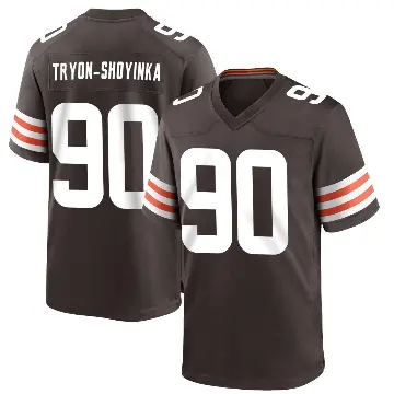 ＃90 Men's Joe Tryon-Shoyinka Brown Game Cleveland Browns Team Color Jersey