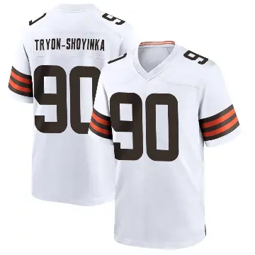 ＃90 Men's Joe Tryon-Shoyinka White Game Cleveland Browns Jersey