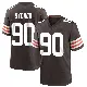 ＃90 Men's Khordae Sydnor Brown Game Cleveland Browns Team Color Jersey