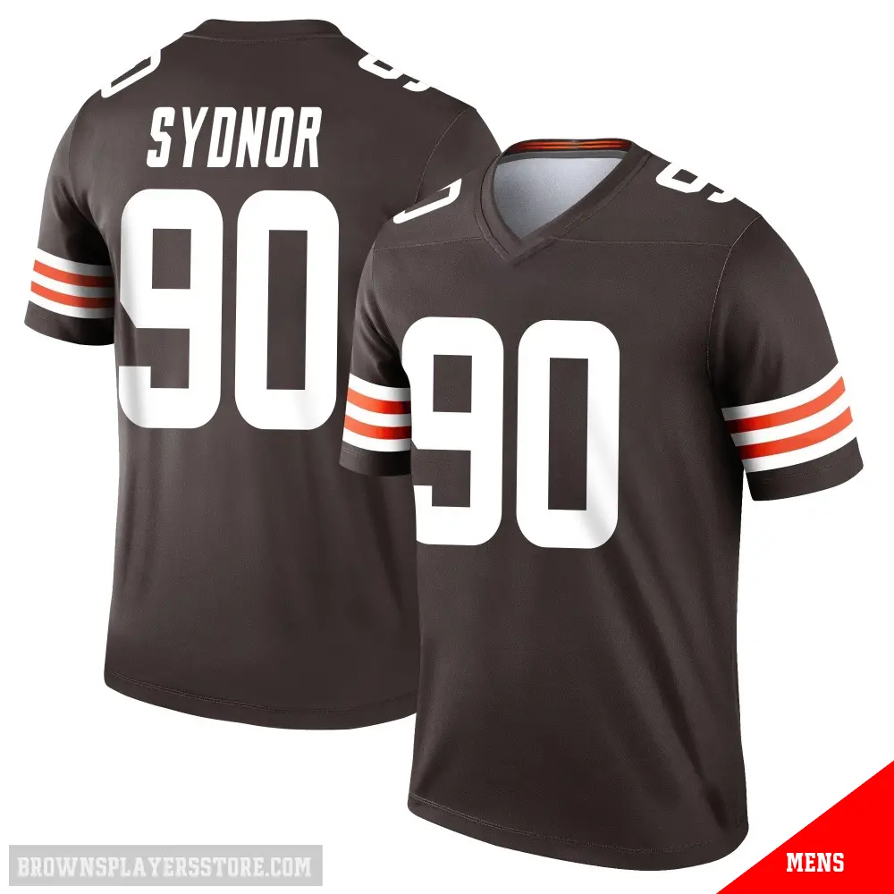 ＃90 Men's Khordae Sydnor Brown Legend Cleveland Browns Jersey