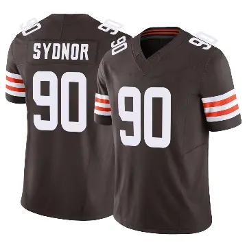 ＃90 Men's Khordae Sydnor Brown Limited Cleveland Browns Vapor F.U.S.E. Jersey