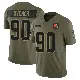 ＃90 Men's Khordae Sydnor Olive Limited Cleveland Browns 2025 Salute to Service Jersey