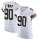 ＃90 Men's Khordae Sydnor White Elite Cleveland Browns Vapor Jersey