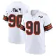 ＃90 Men's Khordae Sydnor White Game Cleveland Browns 1946 Collection Alternate Jersey