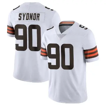 ＃90 Men's Khordae Sydnor White Limited Cleveland Browns Vapor Untouchable Jersey