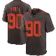 ＃90 Men's KJ Henry Brown Game Cleveland Browns Alternate Jersey