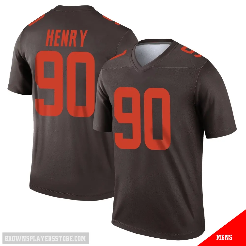 ＃90 Men's KJ Henry Brown Legend Cleveland Browns Alternate Jersey